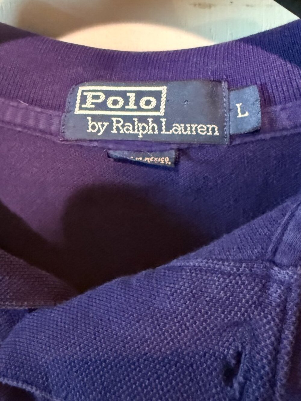 Lot of 3 VINTAGE Polo Ralph Lauren Polo Shirts Men's Large Black Yellow Purple - Picture 8 of 14